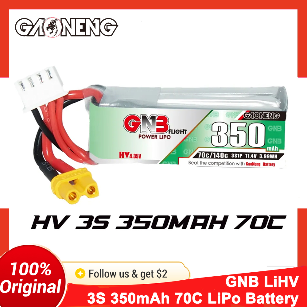Drone Battery Li-Ion - Gaoneng GNB 350mAh 3S 70C LiPo