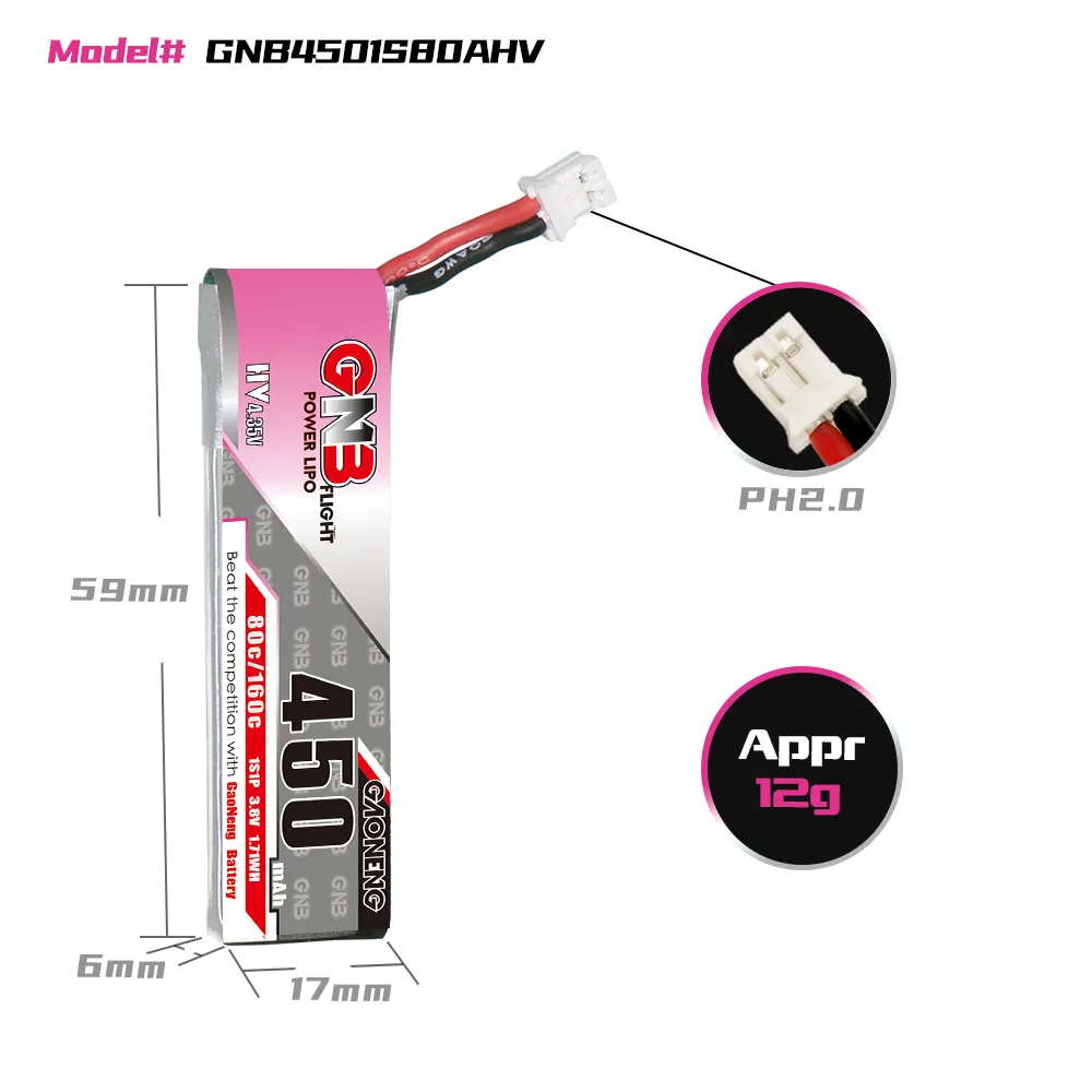 GAONENG GNB 1S 450mAh 80C/160C - Drone Battery Li-Ion incelemesi ve fiyatı
