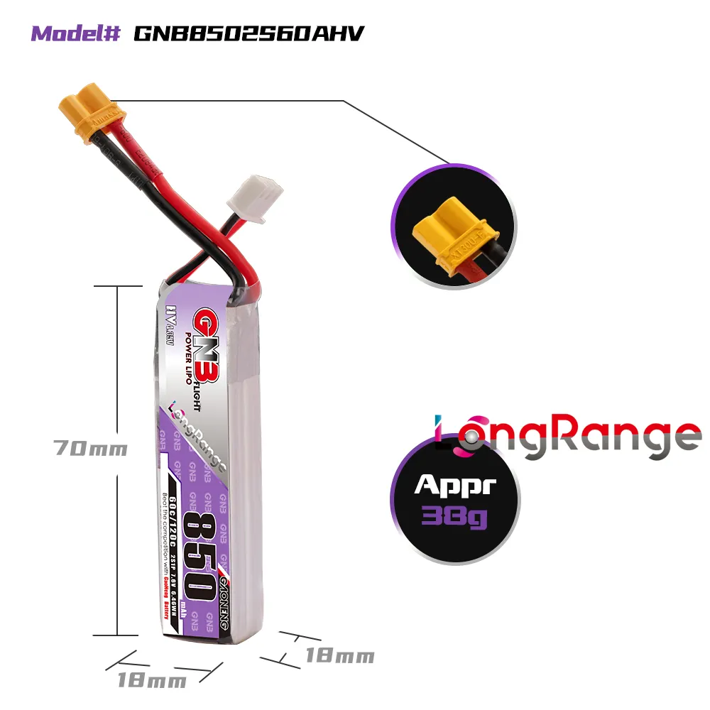 GAONENG GNB LiPo Pil 850mAh 2S - Drone Battery Li-Ion incelemesi ve fiyatı